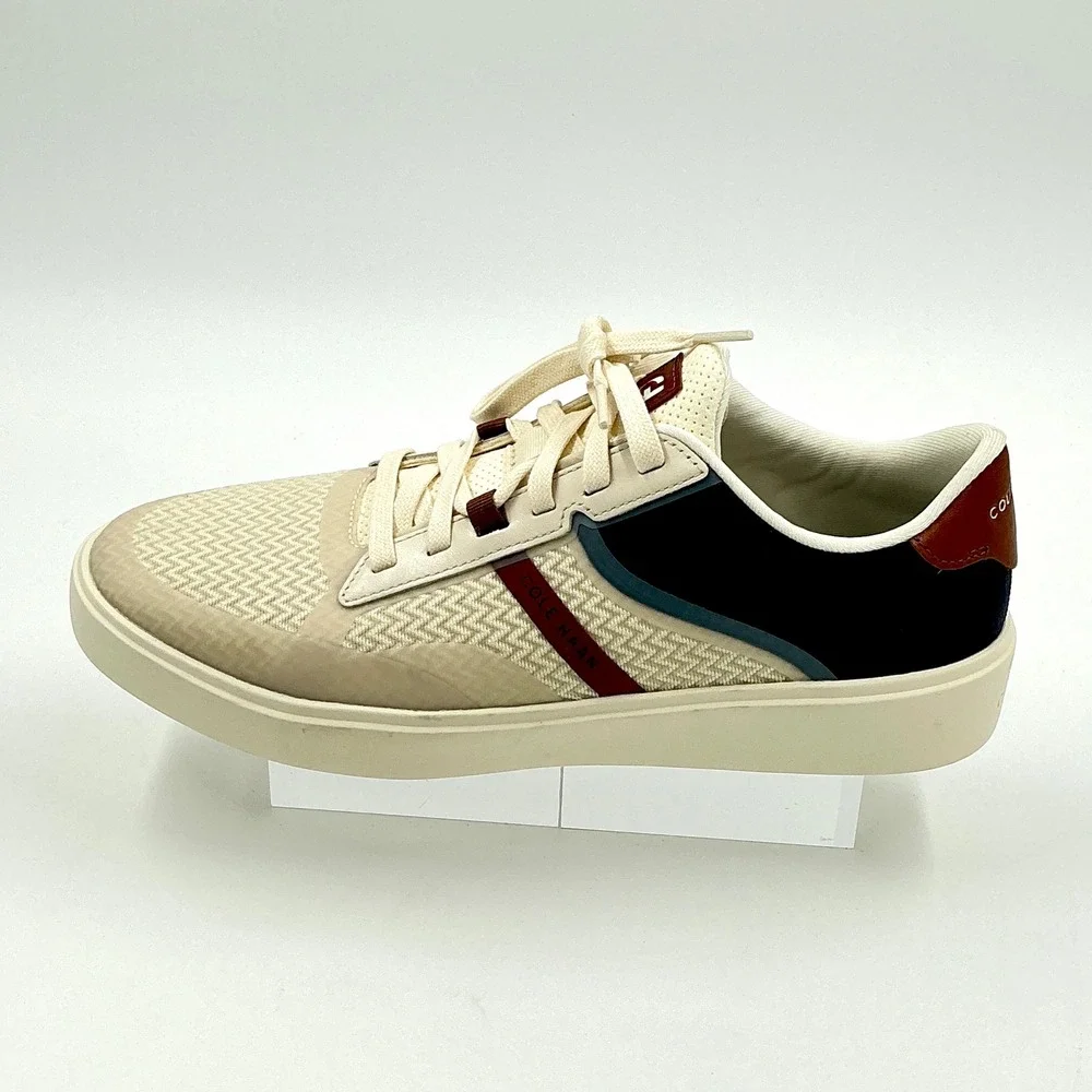Cole Haan Mens Size 10.5 Sneaker Beige Navy NEW Grand 360 Crosscourt Winner $160